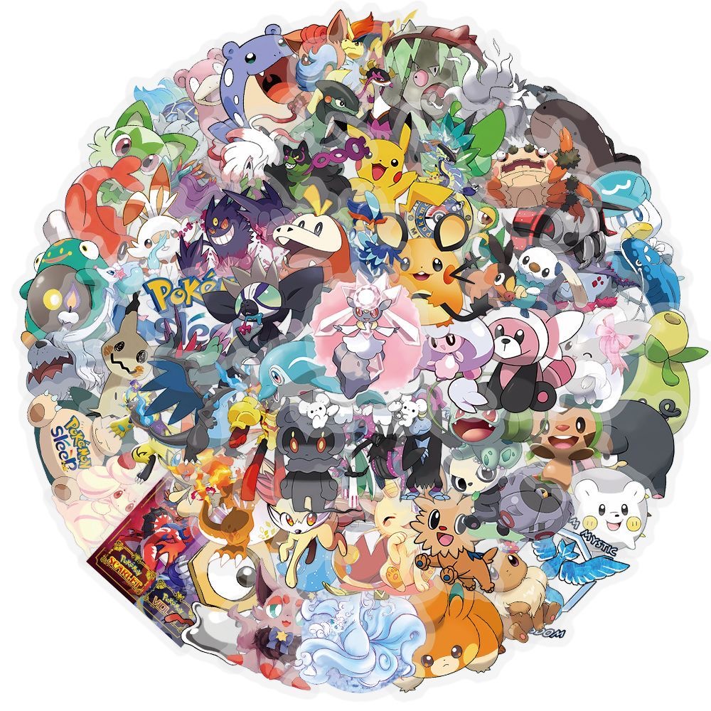100Pcs Pokémon Stickers Cute C - Tablet Cute Accessories ulasan dan harga