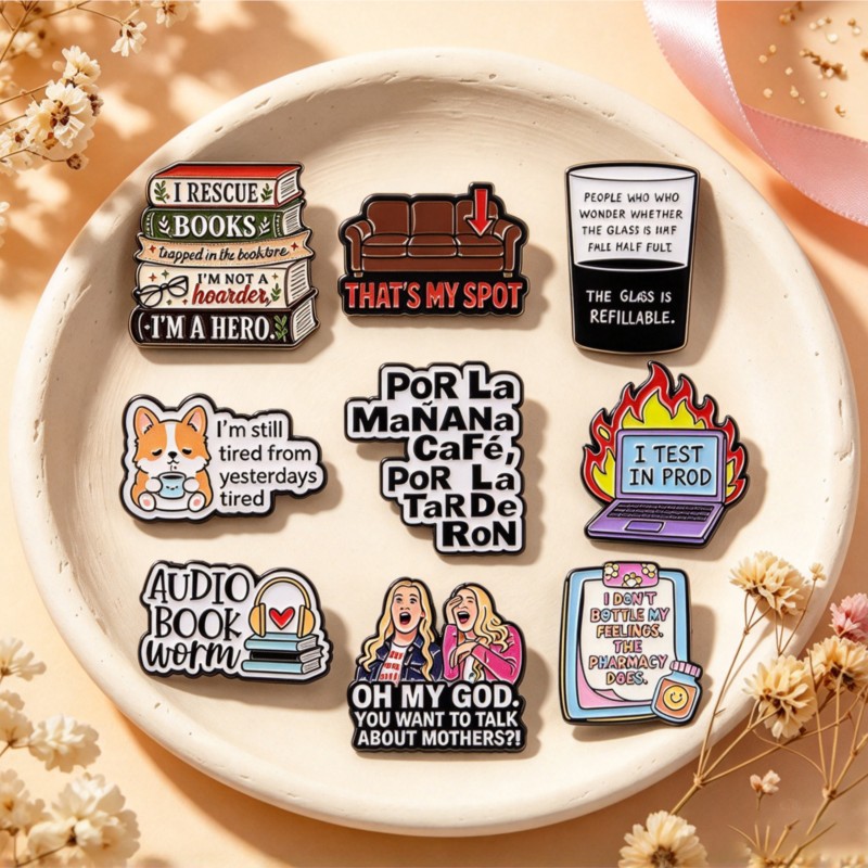 Cute Funny Quote Enamel Pins w - Tablet Cute Accessories ulasan dan harga
