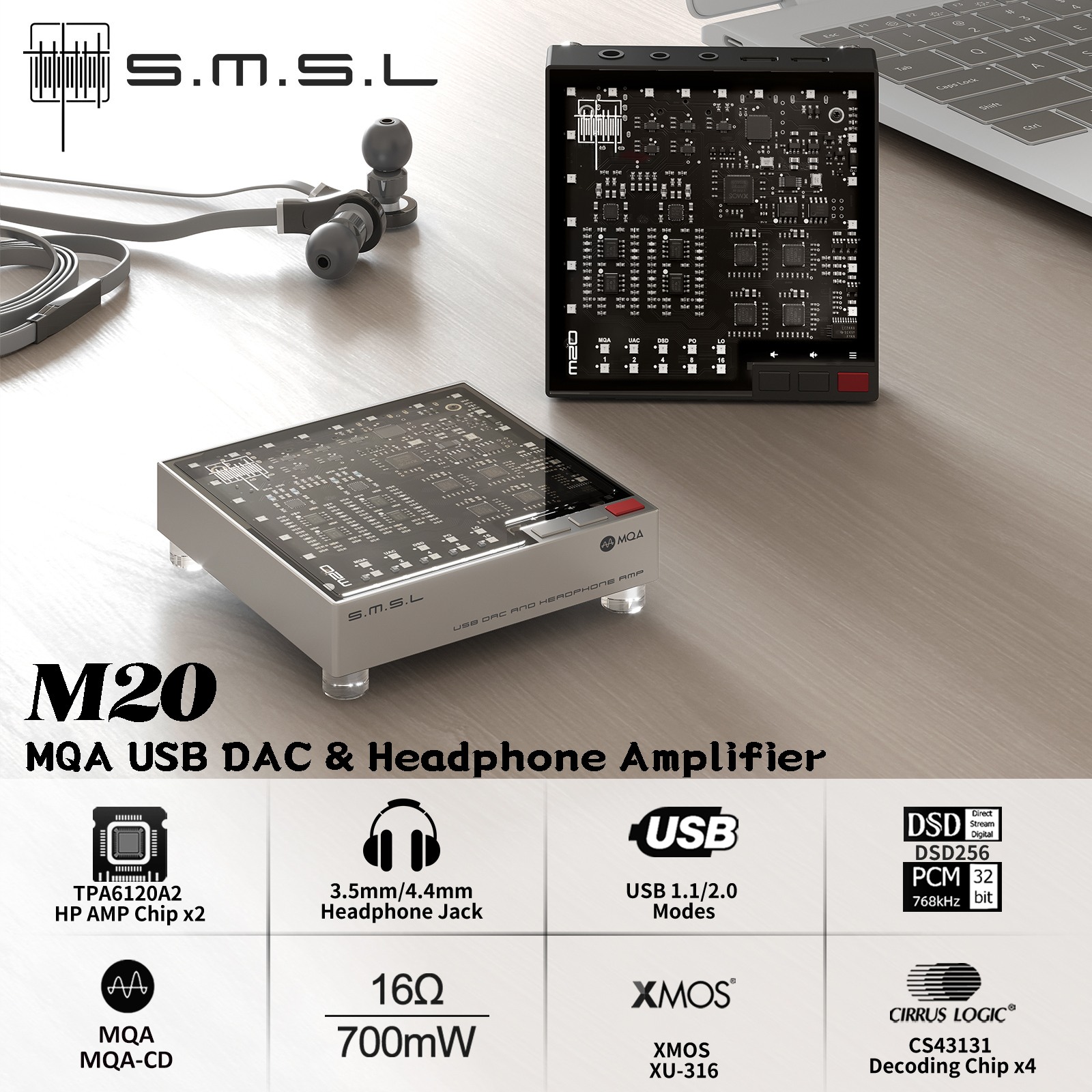 SMSL M20 Hi-Res Gaming Audio D - Android Tablet Gaming Accessories ulasan dan harga