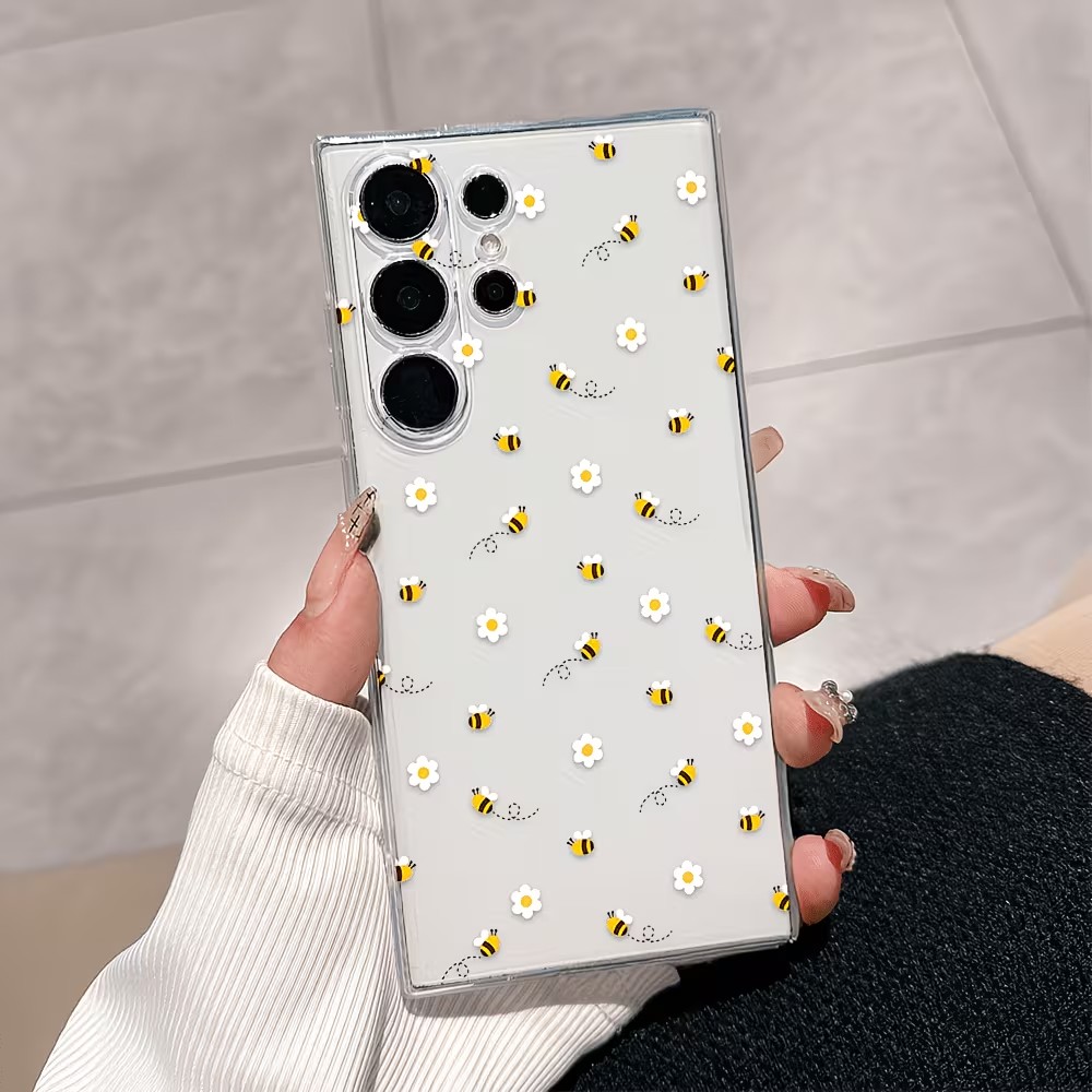 Transparent TPU Cute Bee Daisy - Samsung Galaxy A55 ulasan dan harga
